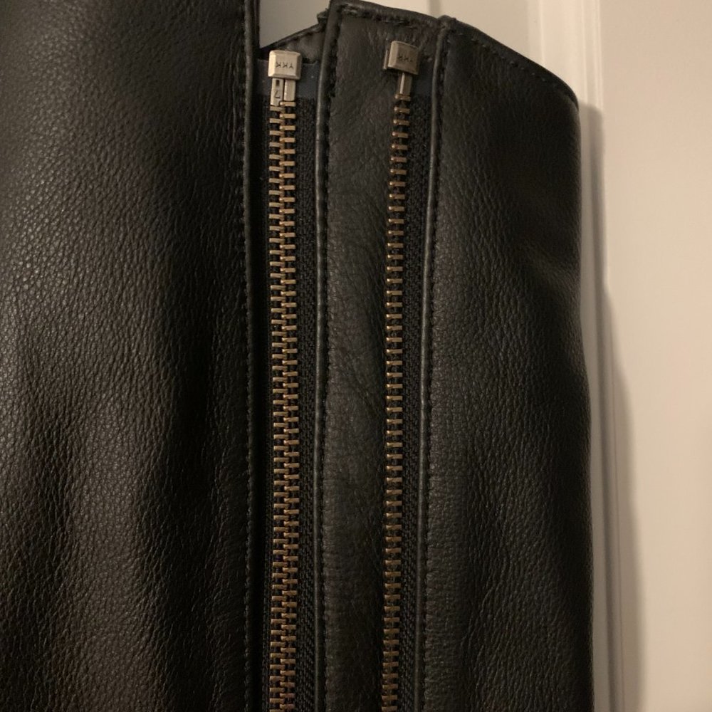 Harley Davidson Womens Black Leather Lined Chaps Pockets Adjustable Waist Small - Picture 5 of 12